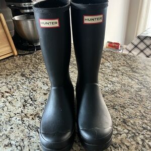 Hunter Black Waterproof Boots- Worn once!